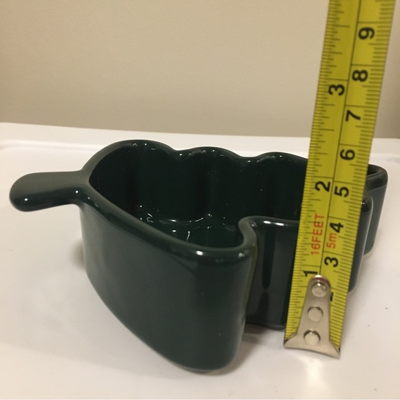 Small Glass Trinket Dish: Christmas Tree, Candy, Jewelry, Rings, Earrings, Green - Picture 3 of 11